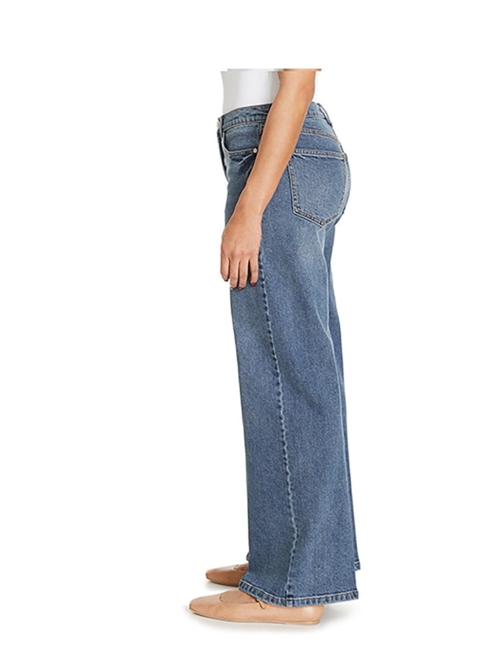 NEW Nine West Wide Leg High-Rise Jeans in Medium Wash Blue size 6 women’s NWT - Picture 2 of 10